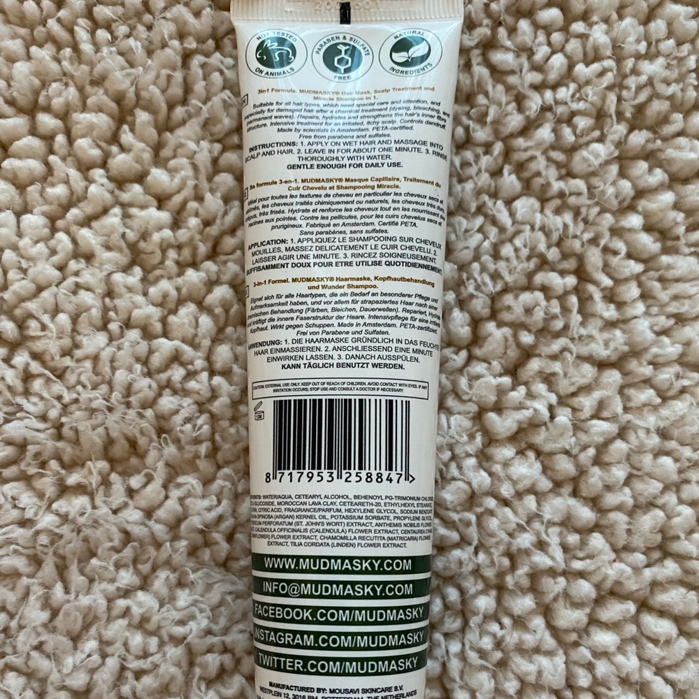 Mudmasky- 3in1 Hair Mask Scalp Treatment & Miracle Shampoo Formula - Picture 3 of 9